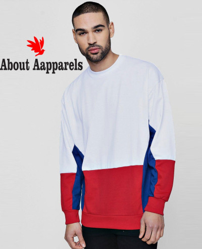 New-Men-High-Quality-Fleece-Colour-Block-Retro-Sweater-Sweatshirt