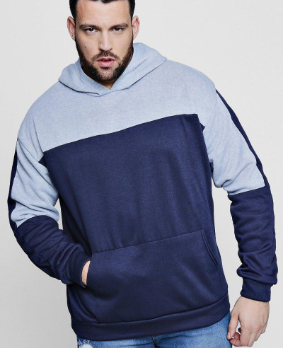New-Stylish-Big-And-Tall-Colour-Block-Over-The-Head-Hoodie