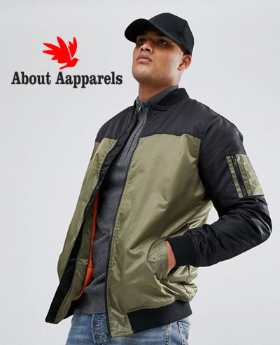 New-Stylish-Custom-Colour-Block-Bomber-Jacket-In-Khaki