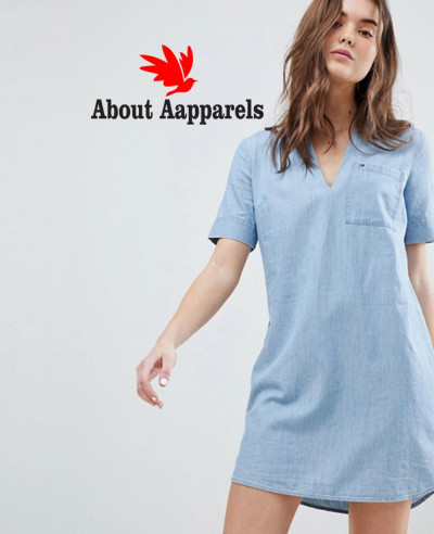 New-Stylish-Longline-Jeans-Denim-Shirt-Dress