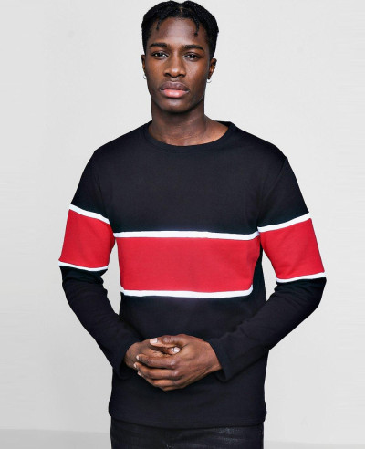 New-Stylish-Men-Colour-Block-Panel-Sweater-Sweatshirt