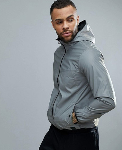 New-Stylish-Men-Grey-Custom-Windbreaker-Jacket