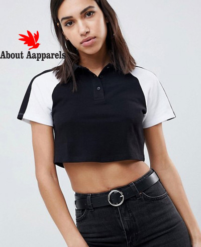 New-Stylish-Polo-Design-Colour-Block-Crop-Top