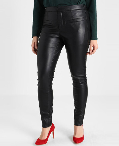 New-Women-Stretchy-Faux-Leather-Trousers-Skinny-High-Waist-Leggings-Pencil-Pant