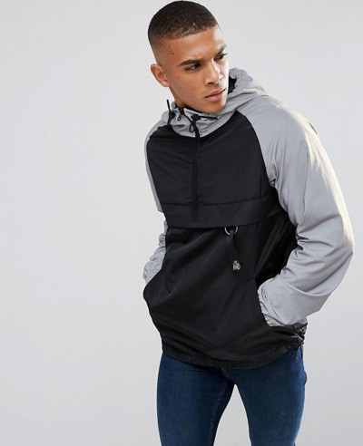 Overhead-Windbreaker-Jacket-In-Black-With-Reflective-Sleeves