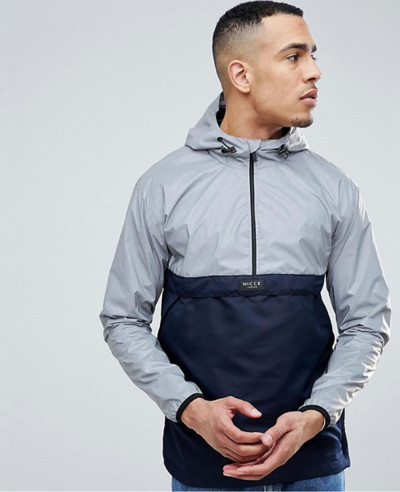 Overhead-Windbreaker-Jacket-In-Reflective-With-Navy-Panel-Exclusive-To-About-Apparels