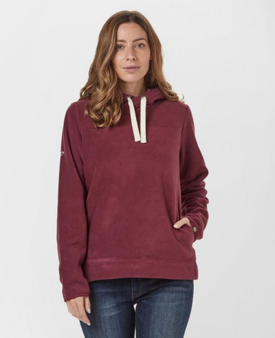 Pullover-Burgundy-Hooded-Fleece-Jacket