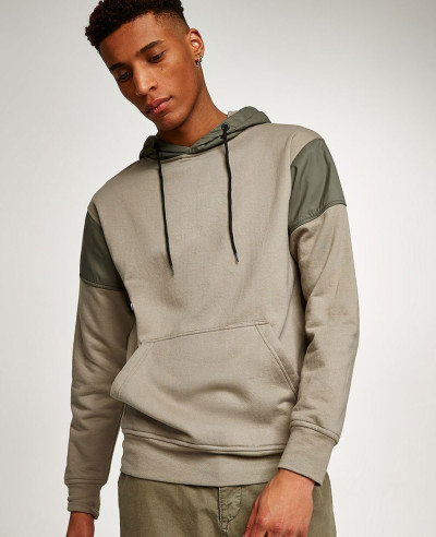 Pullover-Fashionable-Khaki-Tech-Panel-Hoodie