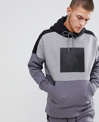 Pullover-Hood-With-Large-Logo-In-Grey