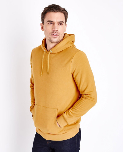 Pullover-Men-Mustard-Pocket-Front-Hoodie