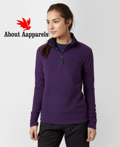 Purple-Half-Zipper-Polar-Fleece-Jacket