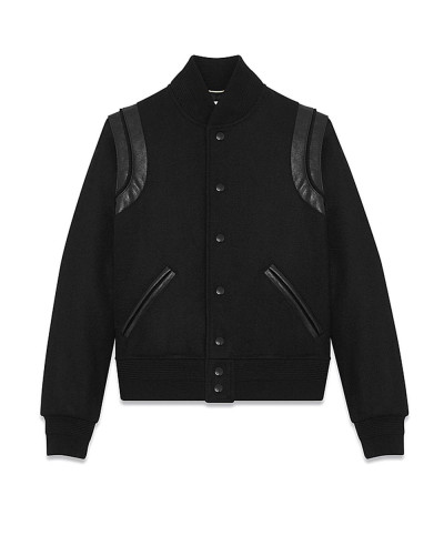 Saint-Laurent-Varsity-Jacket-In-Black-Wool-AA-2665-(1)