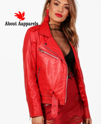 Sheep-Red-Leather-Biker-Jacket