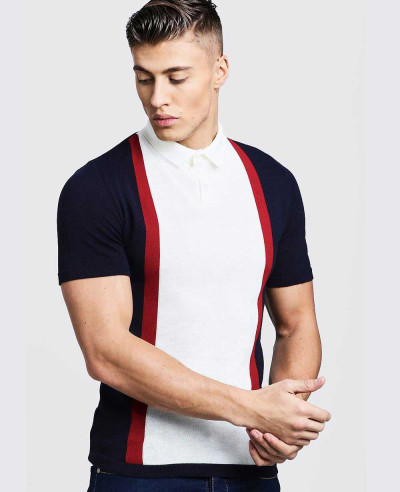 Short-Sleeve-Fashionable-Men-Color-Block-Knitted-Polo-Shirt