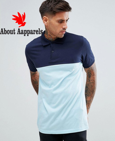 Short-Sleeve-Polo-With-Colour-Block-In-Blue