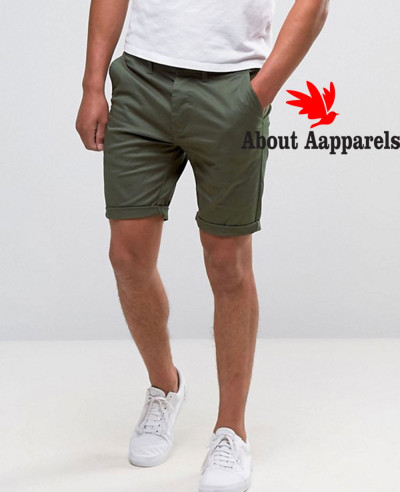 Skinny-Chino-Shorts-In-Forest-Green