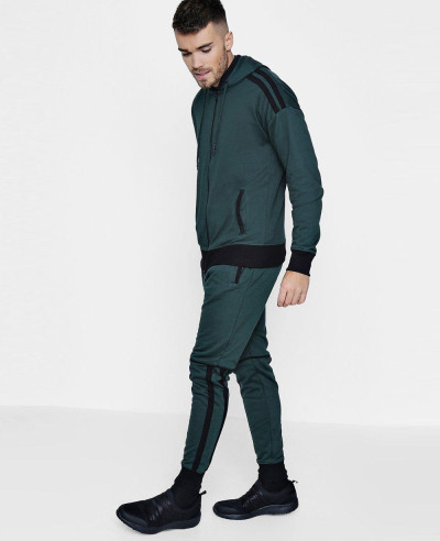 Skinny-Fit-Stripe-Panel-Hooded-Tracksuit