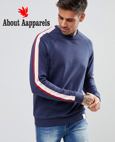 Sweatshirt-With-Side-Stripe-In-Navy
