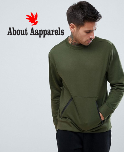 Sweatshirt-With-Zipper-Detail-In-Khaki