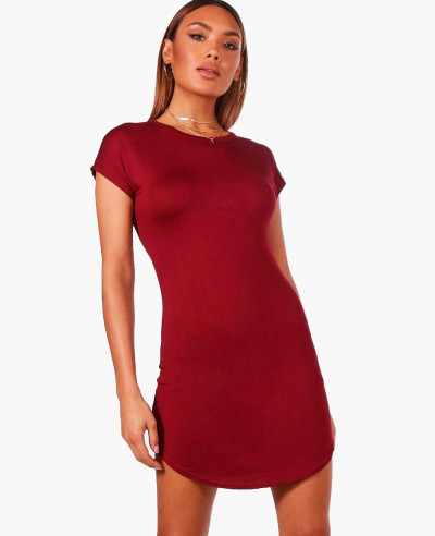 Taylor-Basic-Curved-Hem-LongLine-Size-T-Shirt-Dress