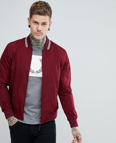 Tipped-Bomber-Jacket-In-Burgundy
