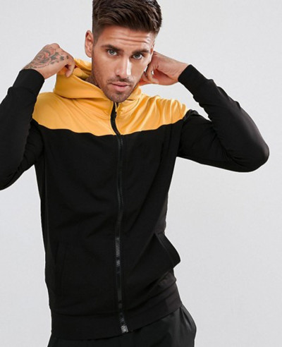 Track-Zip-Through-Hoodie-In-Black