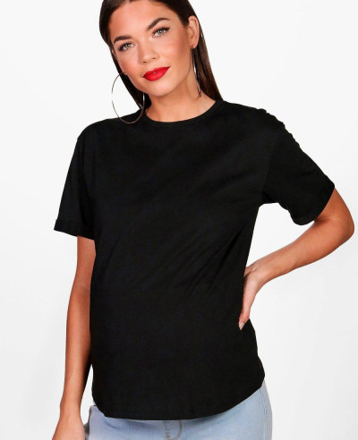 Women-Black-Short-Sleeve-Basic-T-Shirt