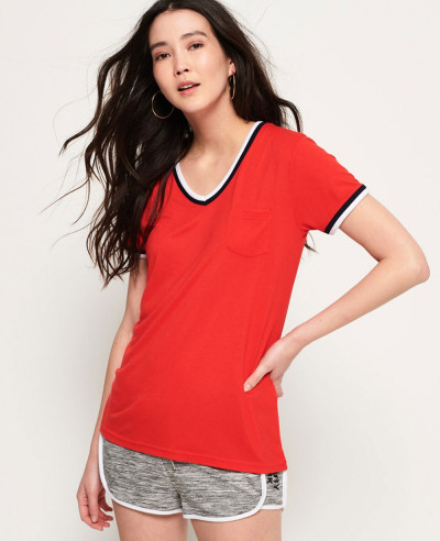 Women-Vintage-Red-T-Shirt