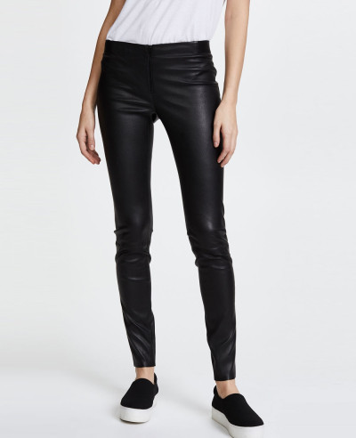 Zipper-Front-Leather-Leggings