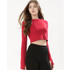 Long-Sleeve-Red-Jersey-Crop-Top