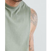 Longline-Vest-With-Extreme-Dropped-Armhole-In-Green-Tank-Top