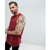 Longline-Vest-With-Extreme-Dropped-Armhole-In-Red-Tank-Top