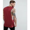 Longline-Vest-With-Extreme-Dropped-Armhole-In-Red-Tank-Top