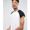 Men-Sleeveless-With-Raw-Edge-And-Contrast-Raglan-In-White-Black-Tank-Top