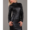 Most-Selling-Custom-Long-Sleeve-Lambskin-Leather-Dress