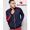 Muscle-Fit-Bomber-Jacket-With-Side-Stripe-in-Red-Varsity-Jacket