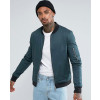 Muscle-Fit-Bomber-Jacket-With-Sleeve-Zipper-in-Bottle-Green