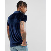 New-Fashionable-Custom-Men-With-Revere-Collar-In-Navy-Velour-Polo-Shirt