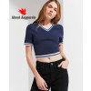 New-Most-Selling-Navy-Blue-V-Neck-Cropped-TeeNew-Most-Selling-Navy-Blue-V-Neck-Cropped-Tee