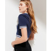 New-Most-Selling-Navy-Blue-V-Neck-Cropped-Tee