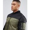 New-Stylish-Custom-Colour-Block-Bomber-Jacket-In-Khaki