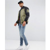 New-Stylish-Custom-Colour-Block-Bomber-Jacket-In-Khaki