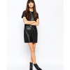 Tall-Faux-Leather-Shirt-Dress-With-Zipper-Detailing