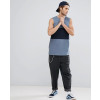 Vest-With-Dropped-Armhole-and-Contrast-Panel-In-Blue-Tank-Top