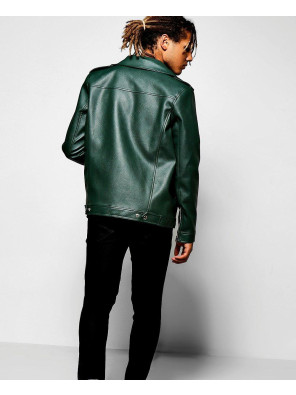 Asymmetric-Faux-Leather-Green-Biker-Jacket