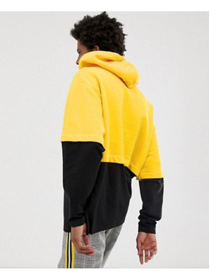 Design-Oversized-Hoodie-With-Double-Layer-Sleeve-And-Hem-In-Yellow
