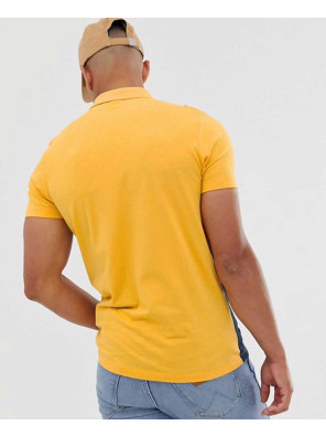 Design-Polo-Shirt-With-Vertical-Panels-&-Zipper-Neck-In-Yellow
