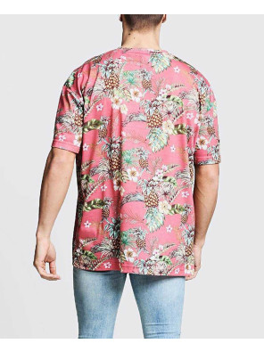 Latest-Design-Men-Oversized-Tropical-Print-T-Shirt
