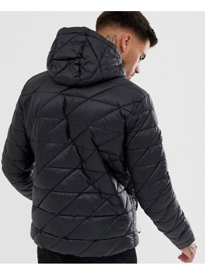 Men-Hot-Selling-Quilt-Jacket-With-Reflective-Zipper-In-Black