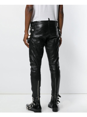 Men-Slim-Fit-Genuine-Leather-Motorcycle-Pants-Zipper